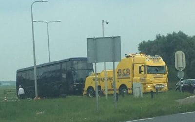 Pech met de uitvaartbus